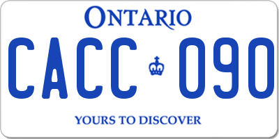 ON license plate CACC090