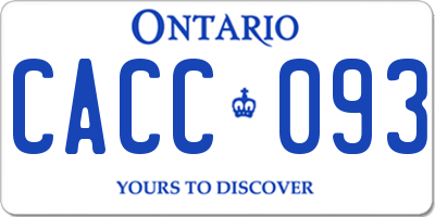 ON license plate CACC093