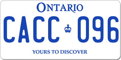 ON license plate CACC096