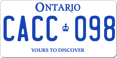 ON license plate CACC098