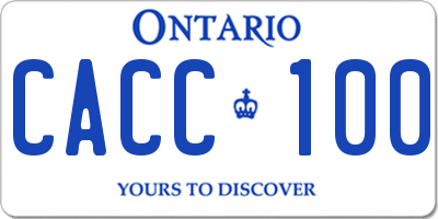 ON license plate CACC100