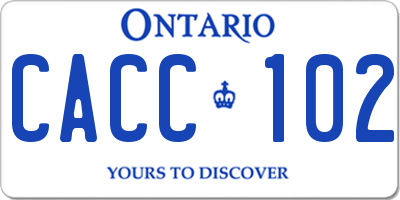 ON license plate CACC102