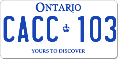 ON license plate CACC103