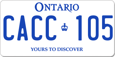 ON license plate CACC105