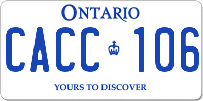 ON license plate CACC106