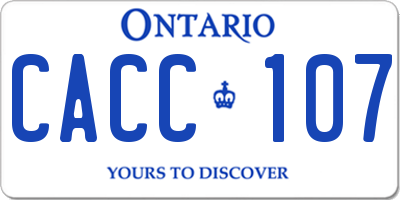 ON license plate CACC107