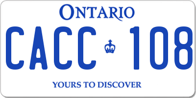 ON license plate CACC108