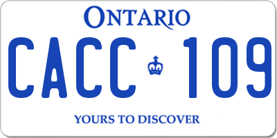 ON license plate CACC109