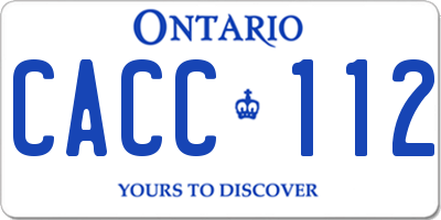 ON license plate CACC112