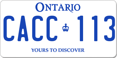 ON license plate CACC113