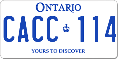 ON license plate CACC114