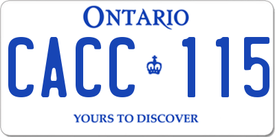 ON license plate CACC115