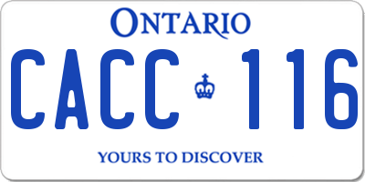 ON license plate CACC116