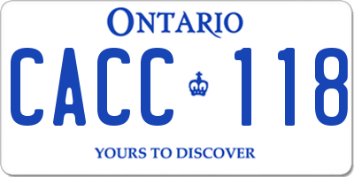 ON license plate CACC118