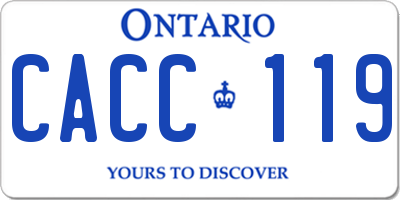 ON license plate CACC119