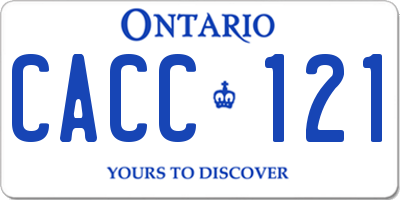 ON license plate CACC121