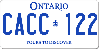 ON license plate CACC122