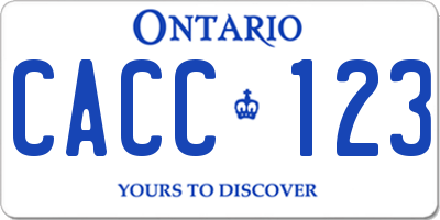 ON license plate CACC123