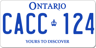 ON license plate CACC124