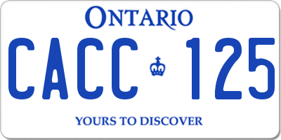 ON license plate CACC125