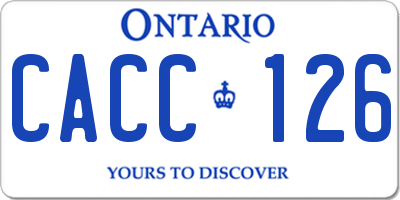 ON license plate CACC126