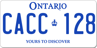 ON license plate CACC128