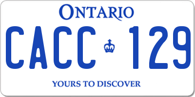 ON license plate CACC129