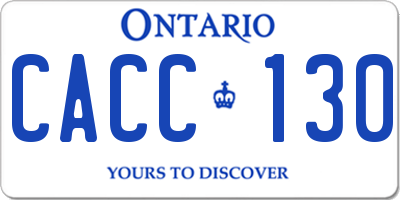 ON license plate CACC130