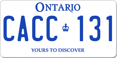 ON license plate CACC131