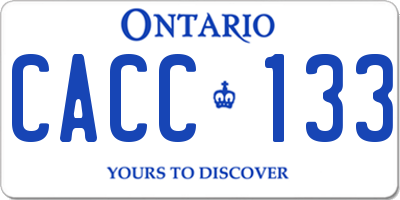 ON license plate CACC133