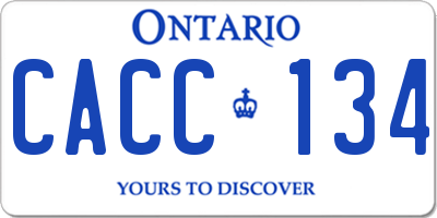 ON license plate CACC134