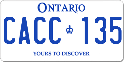 ON license plate CACC135