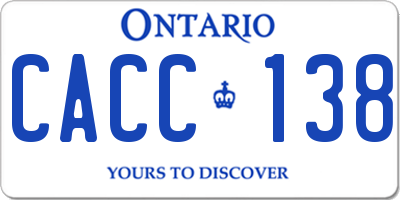 ON license plate CACC138