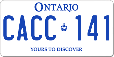 ON license plate CACC141