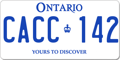 ON license plate CACC142