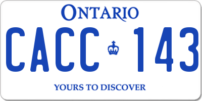 ON license plate CACC143