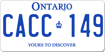 ON license plate CACC149