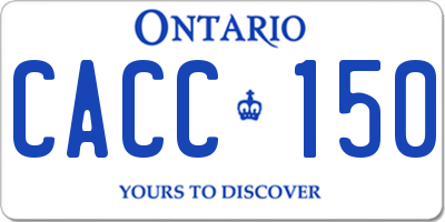 ON license plate CACC150