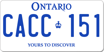 ON license plate CACC151