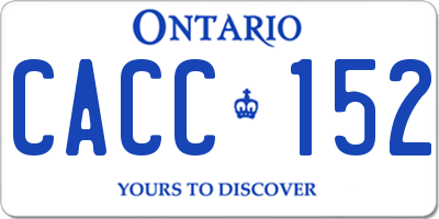 ON license plate CACC152