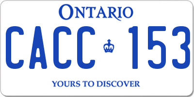 ON license plate CACC153