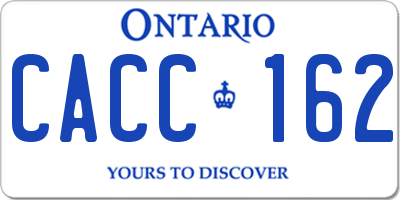 ON license plate CACC162