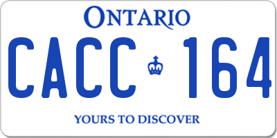 ON license plate CACC164