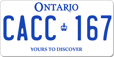 ON license plate CACC167