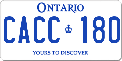 ON license plate CACC180