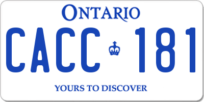 ON license plate CACC181