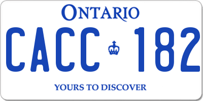 ON license plate CACC182