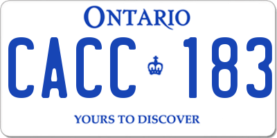 ON license plate CACC183