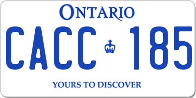 ON license plate CACC185