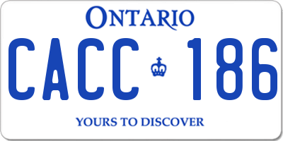 ON license plate CACC186